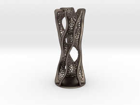 Voronoi Tower in Polished Bronzed Silver Steel: Small
