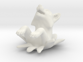 Leaping Fox Ornament in White Natural Versatile Plastic