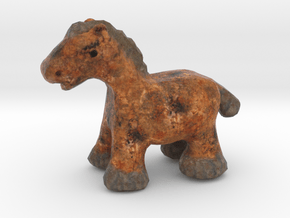 Antique-Style Pony Figurine in Full Color Sandstone