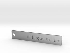 Custom keychain tag in Polished Silver