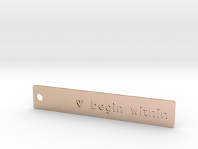 Custom keychain tag in 14k Rose Gold Plated Brass