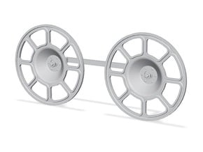 Brake Wheel 2x 1/16 Scale in Tan Fine Detail Plastic