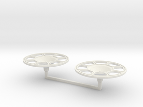 Brake Wheel 2x 1/16 Scale in White Natural Versatile Plastic