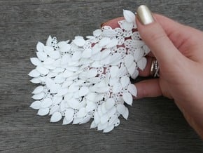 Leafy Fabric Piece in White Natural Versatile Plastic