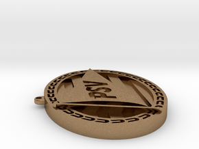 Logo PSV ketting hanger in Natural Brass: Small