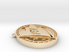 Logo PSV ketting hanger in 14k Gold Plated Brass: Small