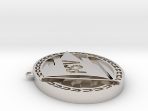 Logo PSV ketting hanger in Rhodium Plated Brass: Small