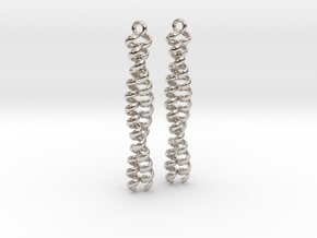 Dimeric coiled coil earring in Platinum