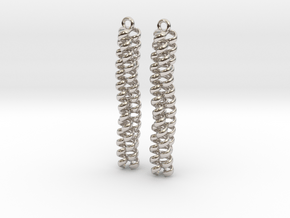 Trimeric coiled coil earrings in Platinum