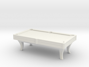 Pool Table 01. HO Scale (1:87) in White Natural Versatile Plastic