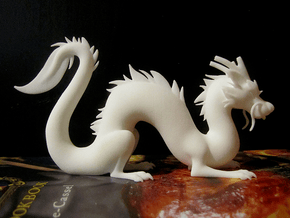 Noodle Dragon - Pose 1 in White Natural Versatile Plastic