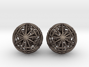 Two Awesomeness Juggling Balls (2x2.5") in Polished Bronzed Silver Steel
