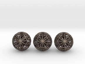 Three Awesomeness Juggling Balls (3x2.5") in Polished Bronzed Silver Steel