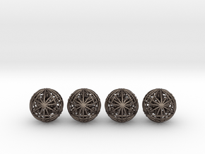 Four Awesomeness Juggling Balls (4x2.5") in Polished Bronzed Silver Steel