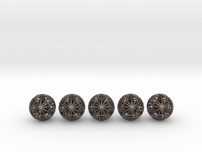 Five Awesomeness Juggling Balls (5x2.5") in Polished Bronzed Silver Steel