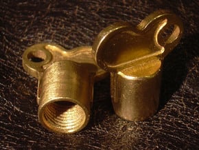 Winding Key earring valve caps in Natural Brass