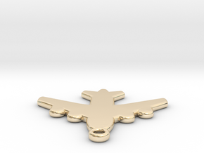 Flat Airplane Charm in 14K Yellow Gold
