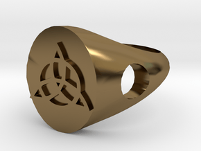Triquerta Ring Size: Y/12 in Polished Bronze