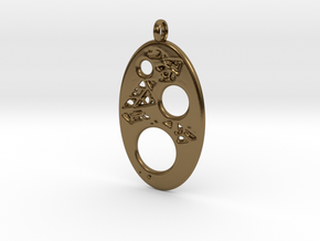 Oval 4 Pendant in Polished Bronze
