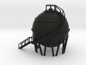Chemical Spherical Storage Tank - N 160:1 Scale in Black Natural Versatile Plastic