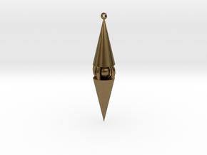 Enclosed Sphere Pointed Pendant in Natural Bronze
