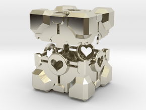 Portal ® Companion Cube Ring Box in 14k White Gold