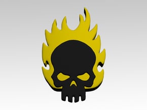 Skull & Flames 2 Shoulder Icons x50 in Tan Fine Detail Plastic