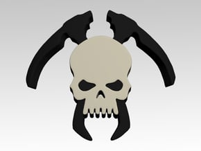 Skull & Scythes Shoulder Icons x50 in Tan Fine Detail Plastic