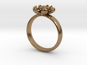 Flower Ring in Natural Brass