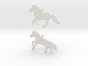 Horses earrings in White Premium Versatile Plastic: 28mm