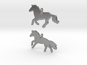 Horses earrings in Natural Silver: 28mm