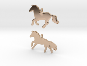 Horses earrings in 14k Rose Gold: 28mm