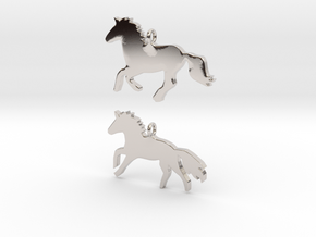 Horses earrings in Platinum: 28mm