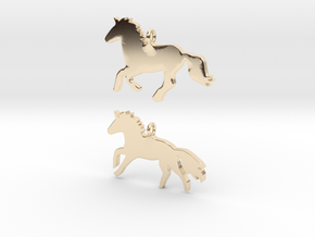 Horses earrings in 14k Gold Plated Brass: 28mm