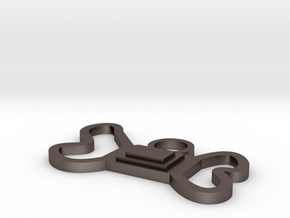 Bone-Tie Large: for your canine family members in Polished Bronzed Silver Steel