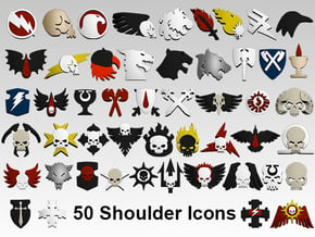 Xenos Hunter Shoulder Icons x50 in Smooth Fine Detail Plastic