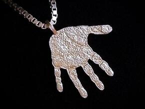 Pendant Baby hand in Polished Silver