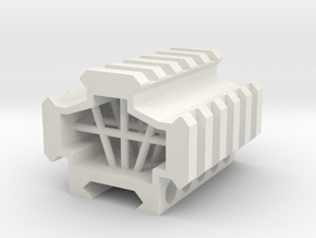 Picatinny rail splitter to 3 - 5 slot in White Natural Versatile Plastic