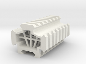 Picatinny rail splitter to 3 - 7 slot in White Natural Versatile Plastic