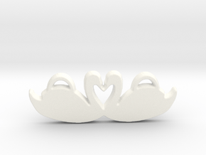 Swans Forming a Heart in White Processed Versatile Plastic