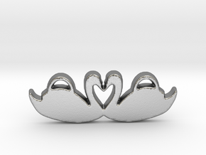 Swans Forming a Heart in Natural Silver