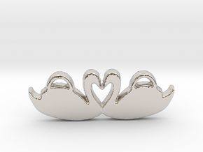 Swans Forming a Heart in Platinum