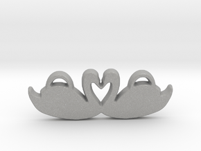 Swans Forming a Heart in Aluminum