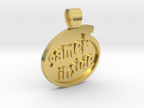 Gamer inside ! [pendant] in Polished Brass