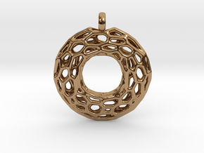 Circle Mesh Pendant 1 in Polished Brass