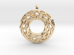 Circle Mesh Pendant 1 in 14k Gold Plated Brass