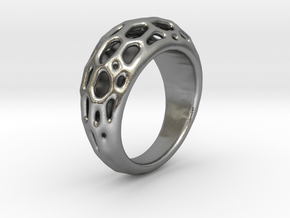 Ring Voronoi #2  in Natural Silver