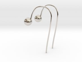 Hook Earrings in Rhodium Plated Brass