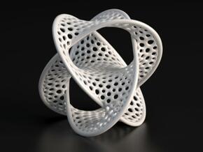 Borromean Rings Seifert Surface (5cm) in White Processed Versatile Plastic