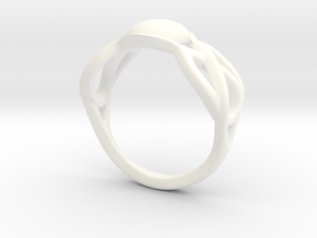knot ring in White Processed Versatile Plastic: 8 / 56.75